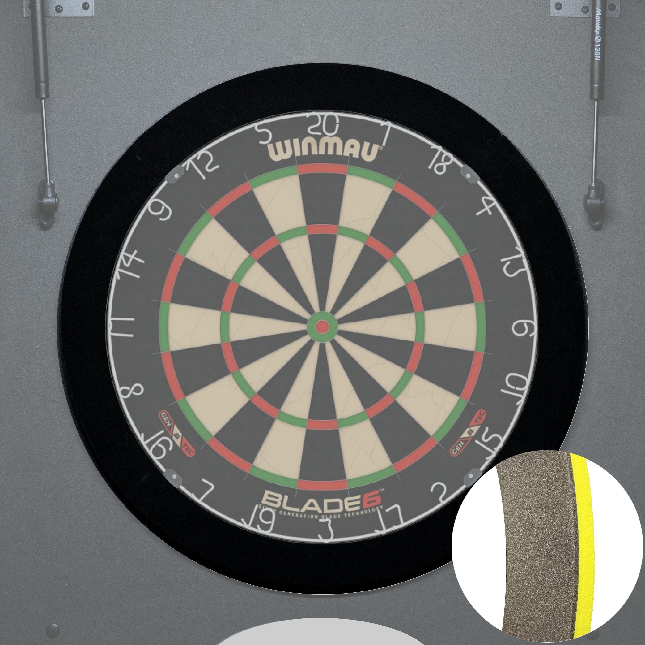 Invisible Darts Surround Schwarz-Gelb für Invisible Dartboard
